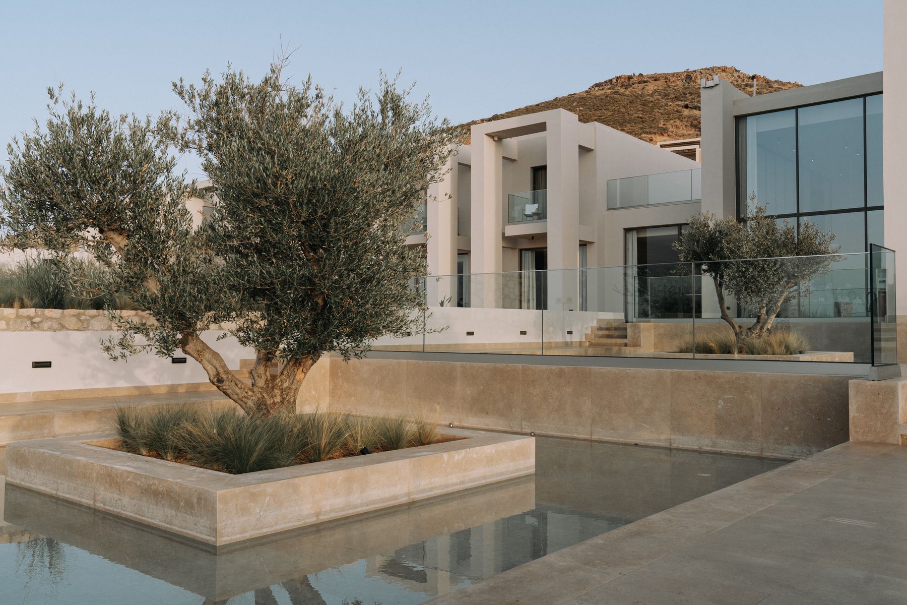 Contemporary luxury home with landscaped grounds